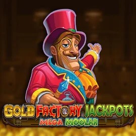 Try Gold Factory Jackpots Mega Moolah slot by Aurum Signature Studios on tikitakaspain.com – logo image