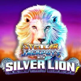 Stellar Jackpots with Silver Lion slot logo by Lightning Box Game at Tikitaka Casino